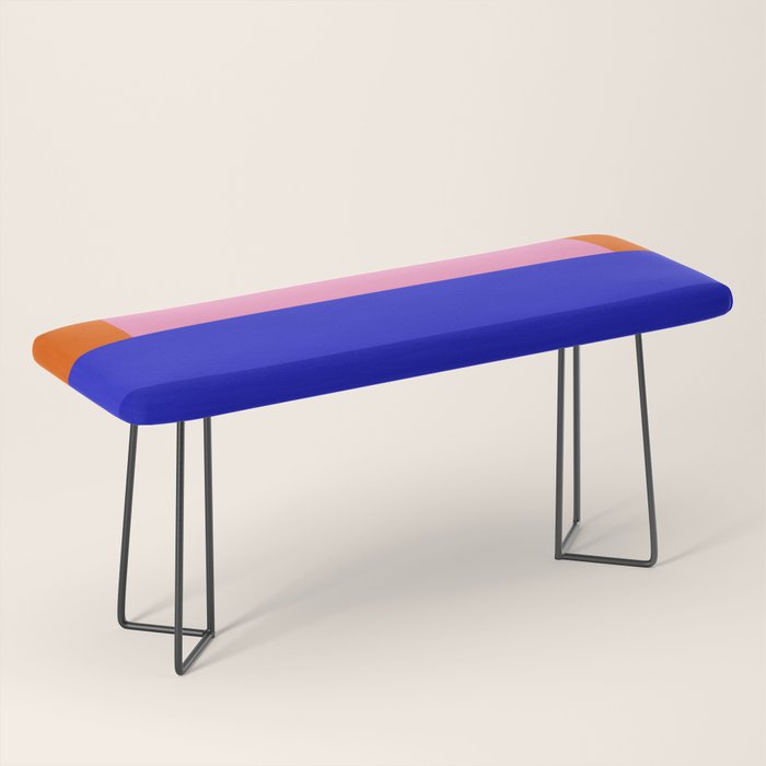 Abstract geo Sunset in blue and orange 3/3 Bench Gallery Image 1