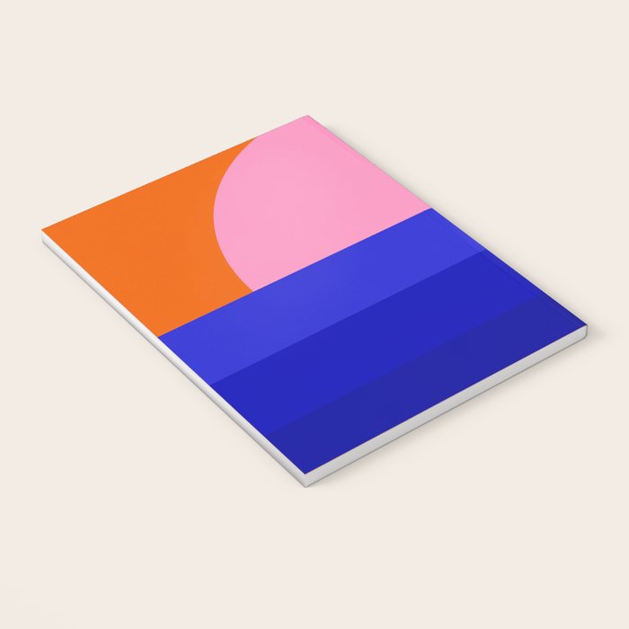 Abstract geo Sunset in blue and orange 3/3 Notebook Gallery Image 3