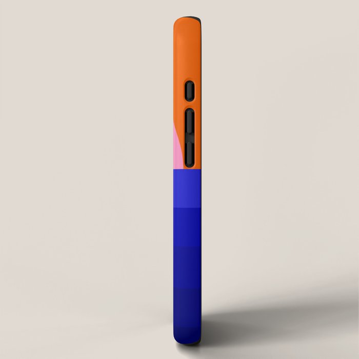 Abstract geo Sunset in blue and orange 3/3 iPhone Case Gallery Image 2