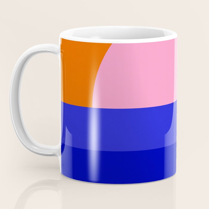 Abstract geo Sunset in blue and orange 3/3 Coffee Mug Gallery Image 3