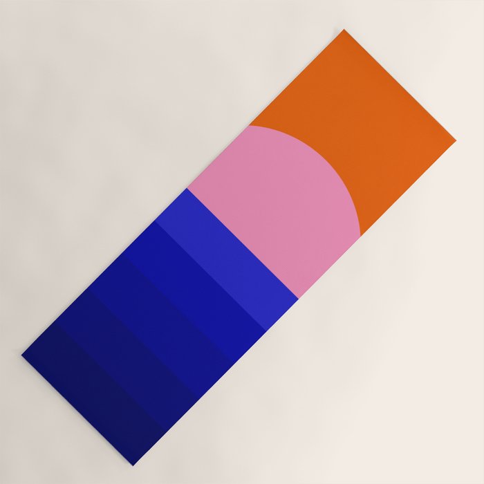 Abstract geo Sunset in blue and orange 3/3 Yoga Mat Gallery Image 1