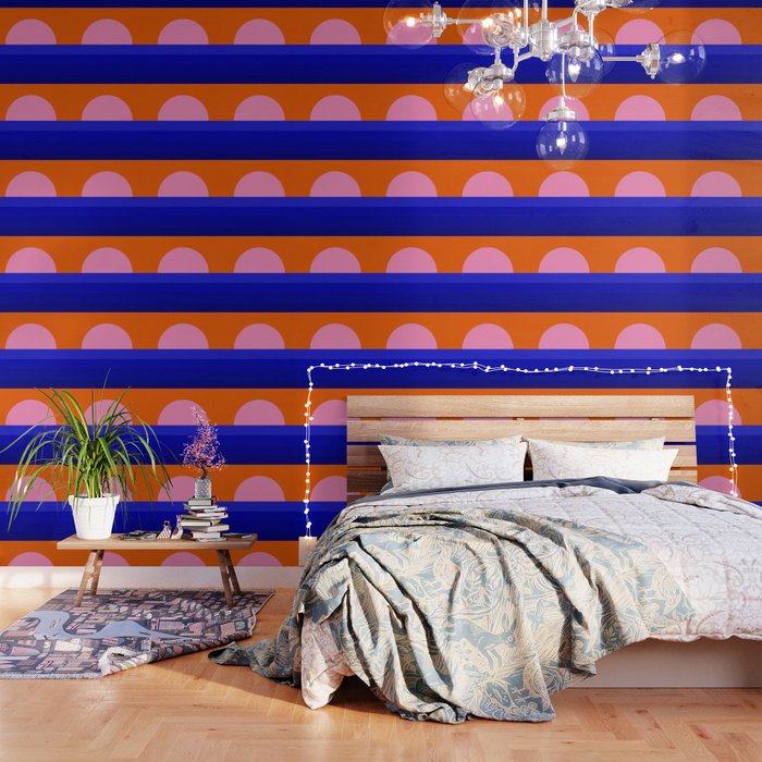 Abstract geo Sunset in blue and orange 3/3 Wallpaper Gallery Image 1