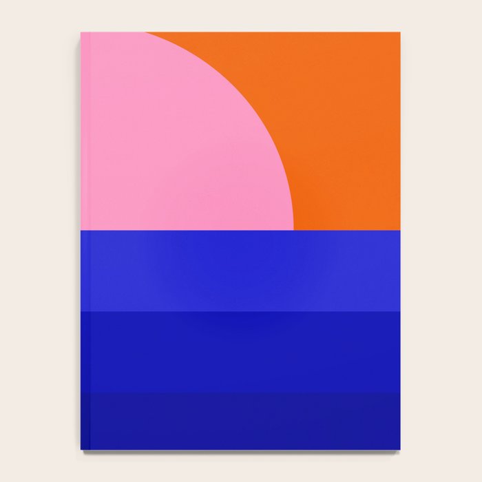 Abstract geo Sunset in blue and orange 3/3 Notebook Gallery Image 4