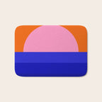 Abstract geo Sunset in blue and orange 3/3 Bath Mat Gallery Image 1