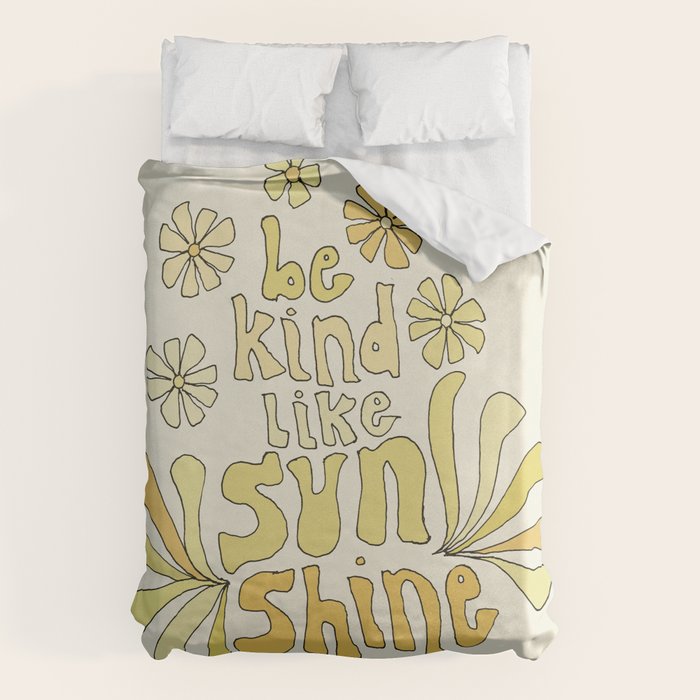 be kind like sunshine // retro surf art by surfy birdy Duvet Cover Gallery Image 1