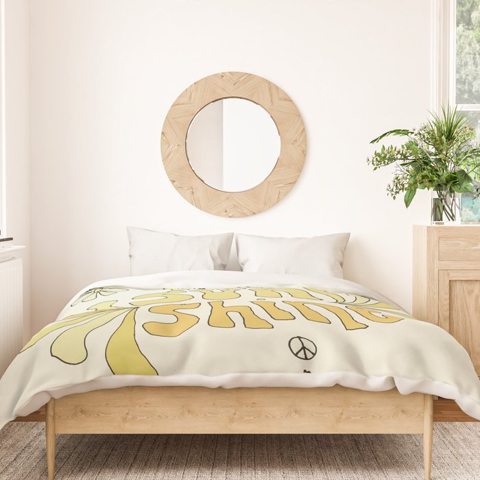 be kind like sunshine // retro surf art by surfy birdy Duvet Cover Gallery Image 3
