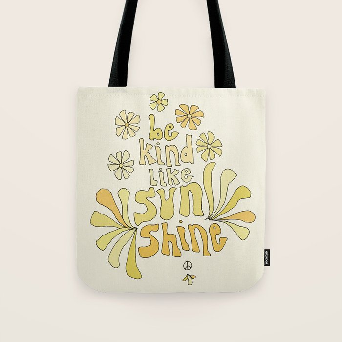 be kind like sunshine // retro surf art by surfy birdy Tote Bag Gallery Image 1