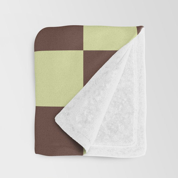 Chocolate x Pistachio Cream Mixed Checker Throw Blanket Gallery Image 3