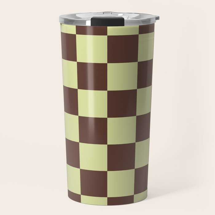 Chocolate x Pistachio Cream Mixed Checker Travel Mug Gallery Image 1