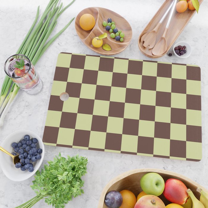 Chocolate x Pistachio Cream Mixed Checker Cutting Board Gallery Image 2