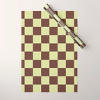 Chocolate x Pistachio Cream Mixed Checker Wrapping Paper Gallery Image 1