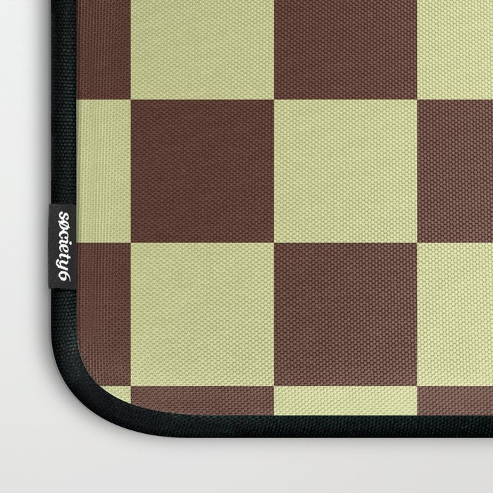 Chocolate x Pistachio Cream Mixed Checker Laptop Sleeve Gallery Image 3