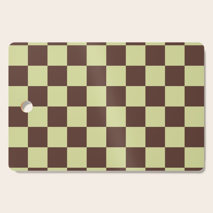 Chocolate x Pistachio Cream Mixed Checker Cutting Board Gallery Image 1