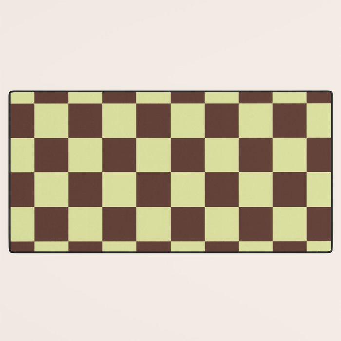 Chocolate x Pistachio Cream Mixed Checker Desk Mat Gallery Image 3