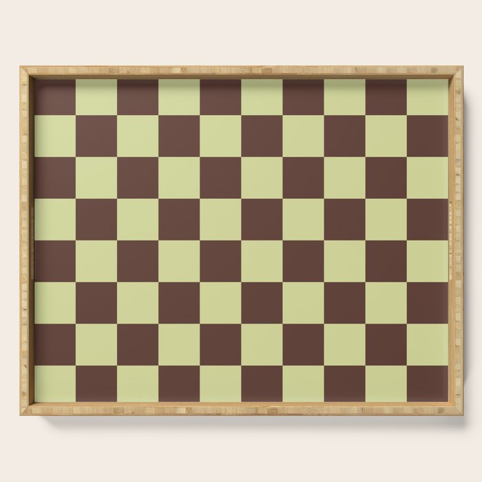 Chocolate x Pistachio Cream Mixed Checker Serving Tray Gallery Image 1
