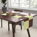 Chocolate x Pistachio Cream Mixed Checker Table Runner Gallery Image 2