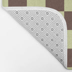 Chocolate x Pistachio Cream Mixed Checker Bath Mat Gallery Image 2