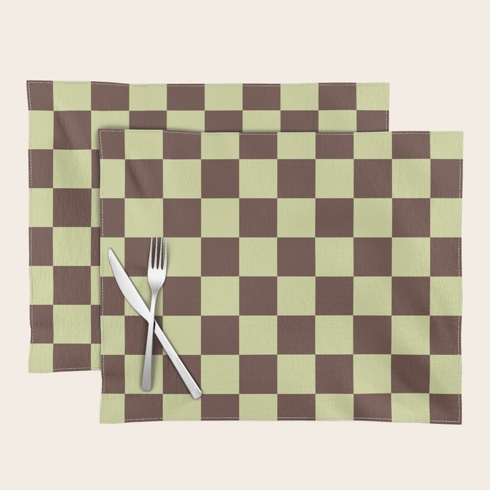 Chocolate x Pistachio Cream Mixed Checker Placemat Gallery Image 1