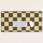 Chocolate x Pistachio Cream Mixed Checker Desk Mat Gallery Image 1