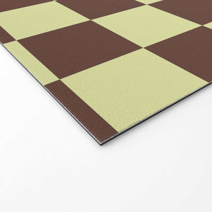 Chocolate x Pistachio Cream Mixed Checker Welcome Mat Gallery Image 2