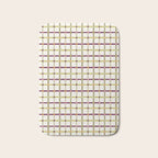 Windowpane Plaid - Olive Green and Burgundy Bath Mat Gallery Image 1