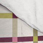 Windowpane Plaid - Olive Green and Burgundy Comforter Gallery Image 4