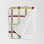 Windowpane Plaid - Olive Green and Burgundy Throw Blanket Gallery Image 3