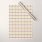 Windowpane Plaid - Olive Green and Burgundy Wrapping Paper Gallery Image 1