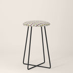 Windowpane Plaid - Olive Green and Burgundy Stool Gallery Image 3