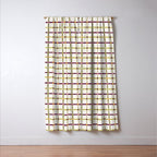 Windowpane Plaid - Olive Green and Burgundy Window Curtain Gallery Image 3