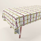 Windowpane Plaid - Olive Green and Burgundy Tablecloth Gallery Image 1