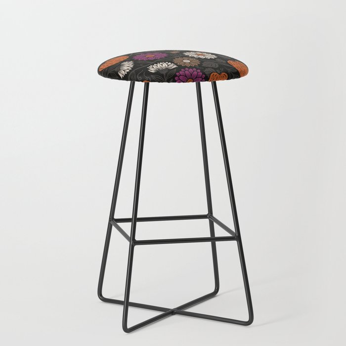 Pumpkin Fall Floral Stool Gallery Image 1