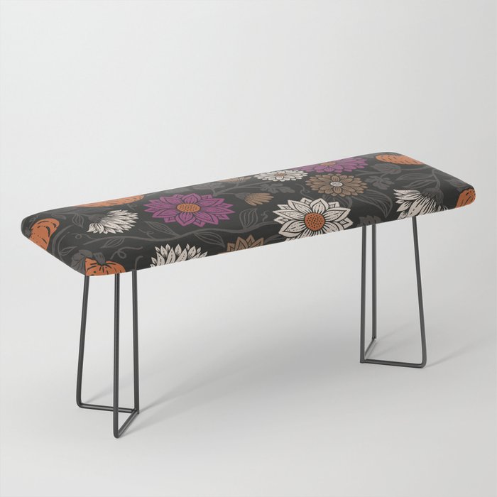 Pumpkin Fall Floral Bench Gallery Image 1