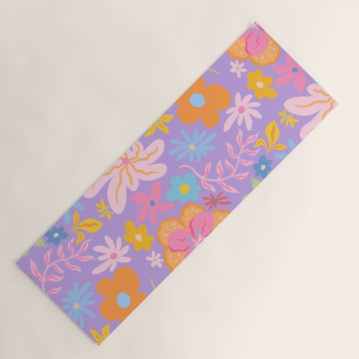 Candy Flowers Lilac Yoga Mat Gallery Image 1