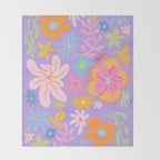 Candy Flowers Lilac Throw Blanket Gallery Image 2