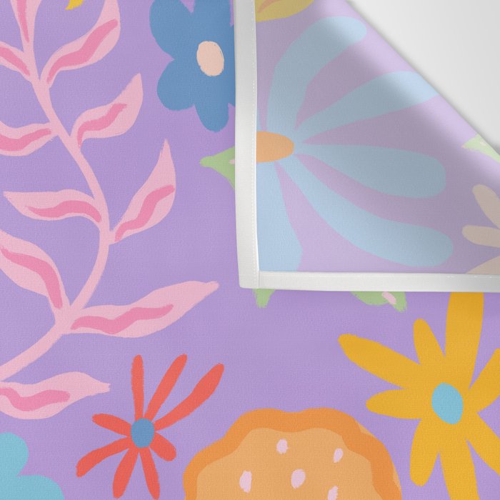 Candy Flowers Lilac Wall Tapestry Gallery Image 3