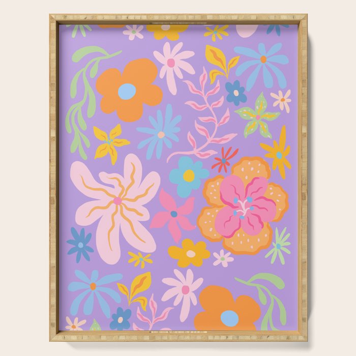 Candy Flowers Lilac Serving Tray Gallery Image 1