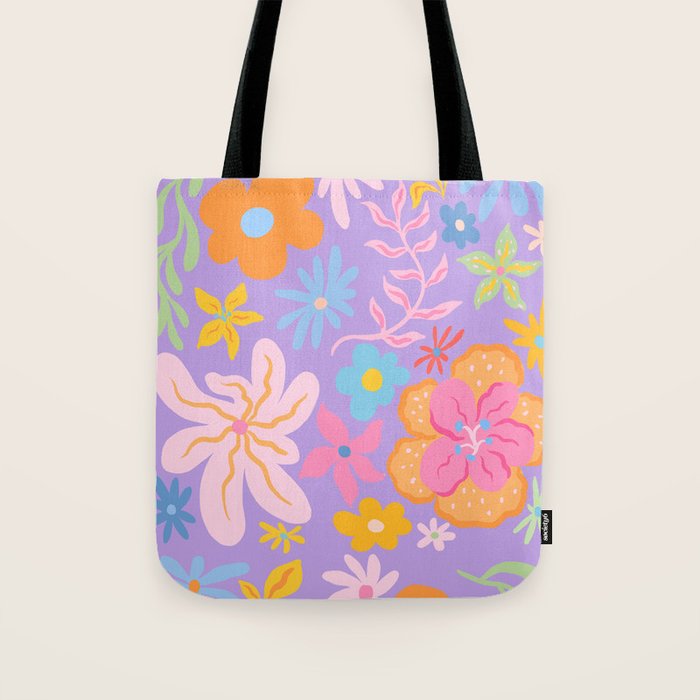 Candy Flowers Lilac Tote Bag Gallery Image 1