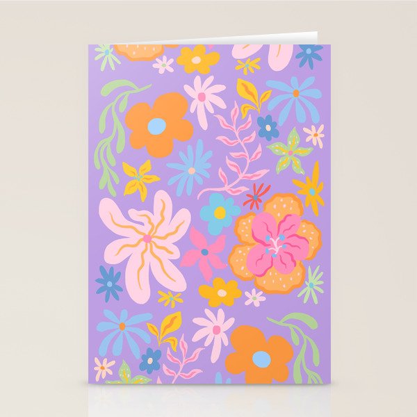 Candy Flowers Lilac Stationery Card Gallery Image 2
