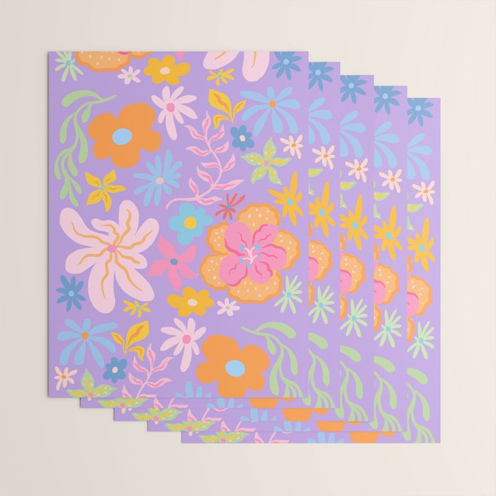 Candy Flowers Lilac Wrapping Paper Gallery Image 3