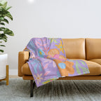 Candy Flowers Lilac Throw Blanket Gallery Image 1