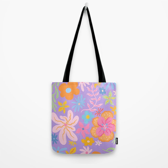 Candy Flowers Lilac Tote Bag Gallery Image 2