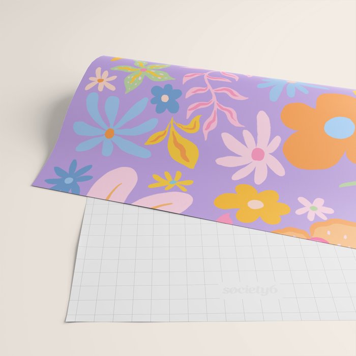 Candy Flowers Lilac Wrapping Paper Gallery Image 2