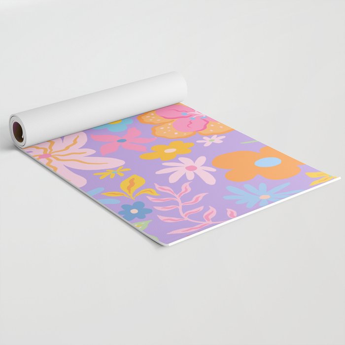 Candy Flowers Lilac Yoga Mat Gallery Image 2