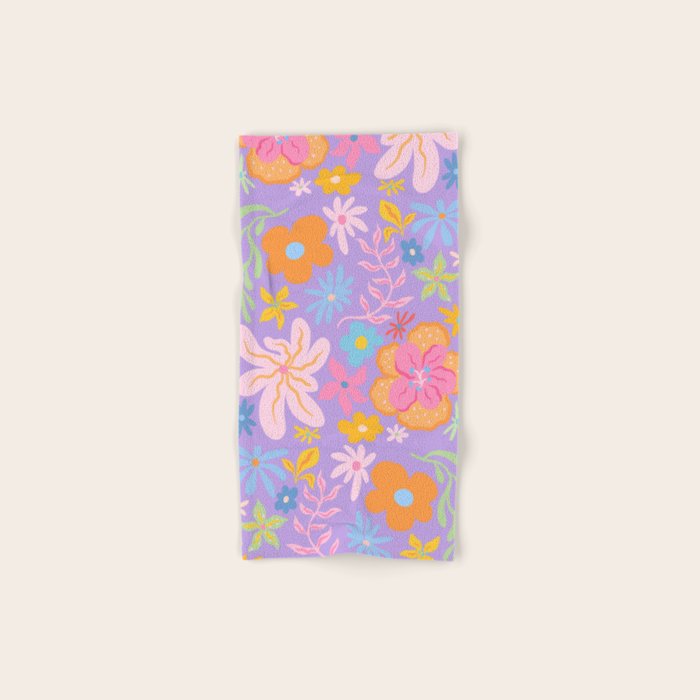 Candy Flowers Lilac Bath Towel Gallery Image 1