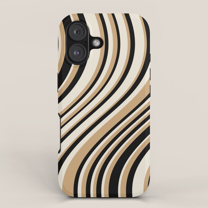 Wavy Stripes VII - Neutral Vintage iPhone Case Gallery Image 1