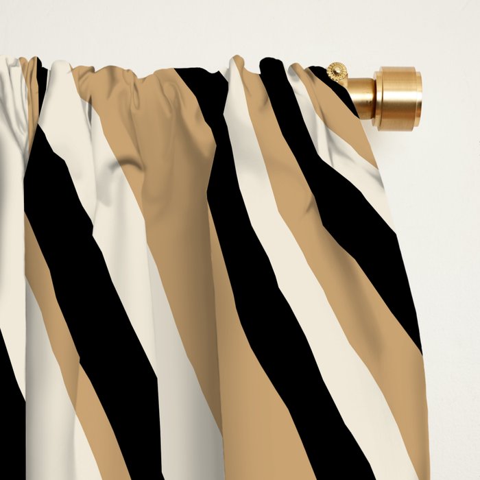 Wavy Stripes VII - Neutral Vintage Window Curtain Gallery Image 2