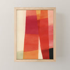 Warm Abstract Color Blocks in Red Orange and Cream Mini Art Print Gallery Image 1