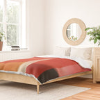 Warm Abstract Color Blocks in Red Orange and Cream Duvet Cover Gallery Image 2