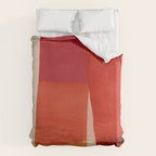 Warm Abstract Color Blocks in Red Orange and Cream Duvet Cover Gallery Image 6